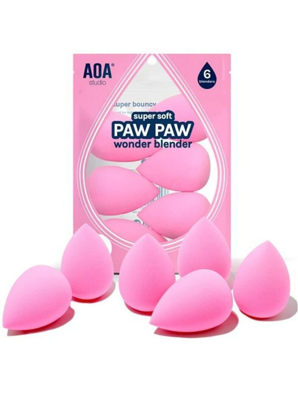 AOA Makeup Sponge Set Wonder Blender Latex Free Soft Beauty Blender Set of 6